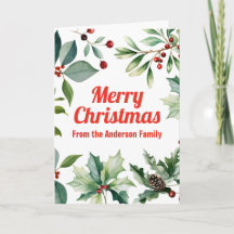 Merry Christmas Floral Greenery