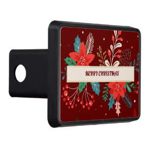 Merry Christmas Floral Hitch Cover