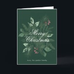 Merry Christmas floral Non Photo folded card<br><div class="desc">This is a non photo holiday card featuring florals.</div>