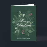 Merry Christmas floral Non Photo folded card<br><div class="desc">This is a non photo holiday card featuring florals.</div>