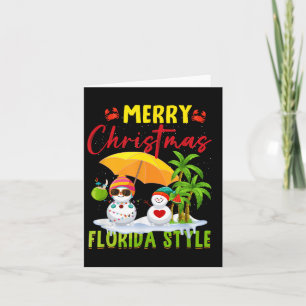Merry Christmas Florida Style Snowman Summer Vacat Card