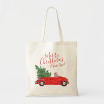 Merry #Christmas #Florida Style Vintage Red Car Tote Bag