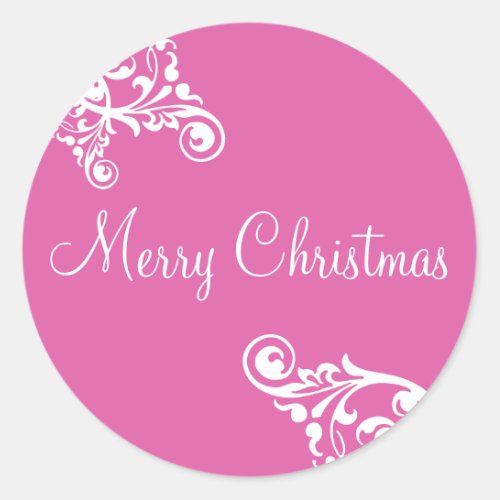 Merry Christmas Flourish Envelope Sticker Seal