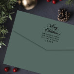 Merry Christmas Flourished Script Return Address Self-inking Stamp<br><div class="desc">Holiday self-inking stamper features an elegant "Merry Christmas" greeting in flourished calligraphy script. Personalize the modern custom text with your name / family name and return address.</div>
