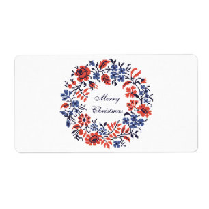 Merry Christmas Flowers cycle Label