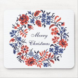 Merry Christmas Flowers cycle Mouse Pad