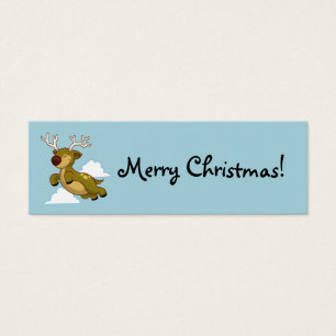 Merry Christmas Flying Cartoon Reindeer