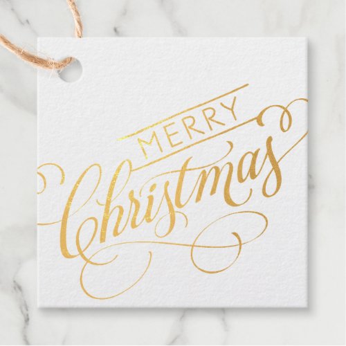 Merry Christmas Foil Favor Tags