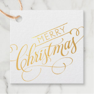 Merry Christmas Foil Favor Tags