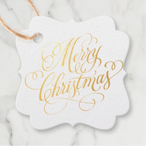 Merry Christmas Foil Favor Tags