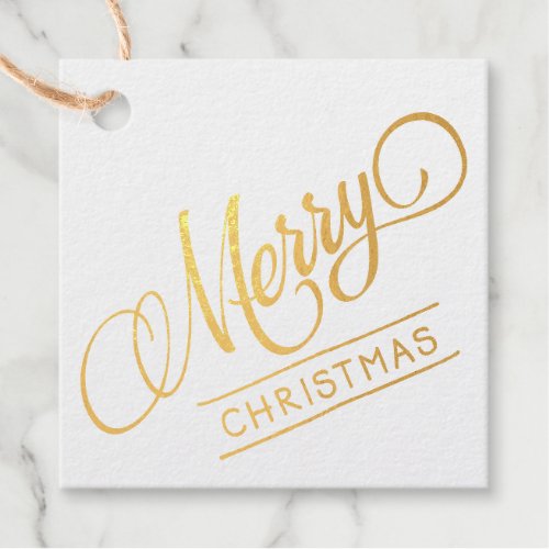 Merry Christmas Foil Favor Tags