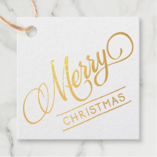 Merry Christmas Foil Favor Tags