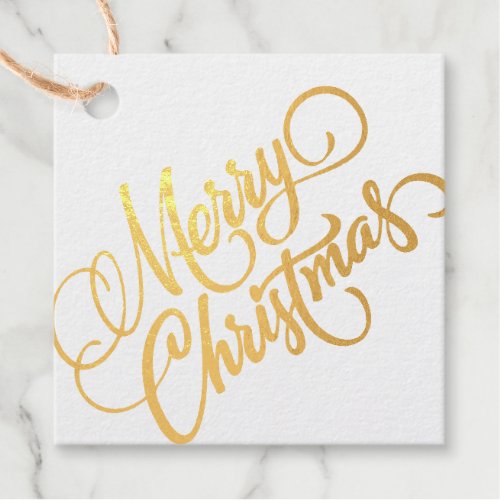 Merry Christmas Foil Favor Tags