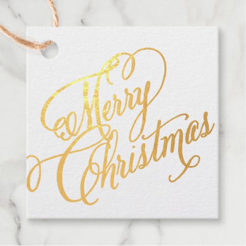 Merry Christmas Foil Favor Tags