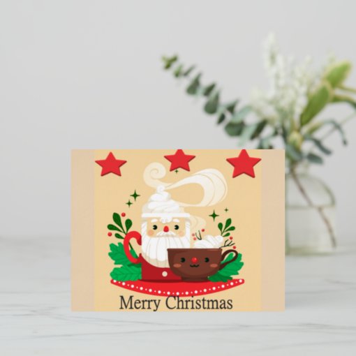 Merry Christmas Foil Holiday Postcard 