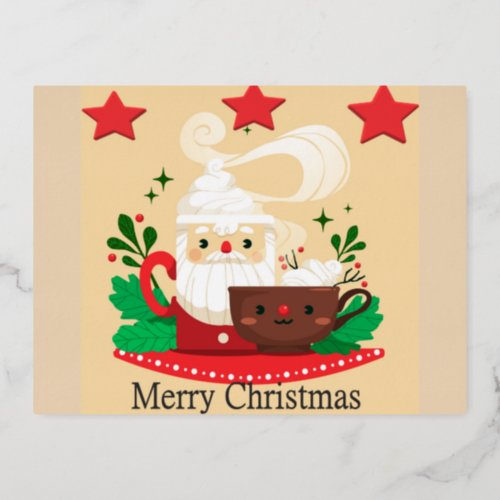 Merry Christmas  Foil Holiday Postcard