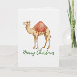 Merry Christmas Folded Greeting Camel Card