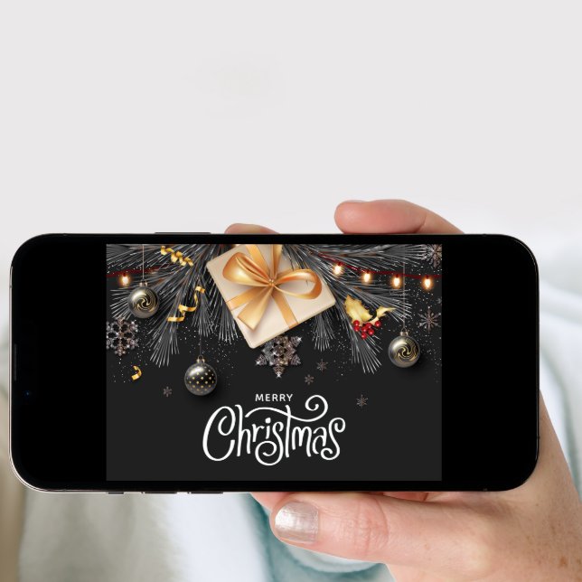 Merry Christmas Folded Holiday Card (Front Digital)