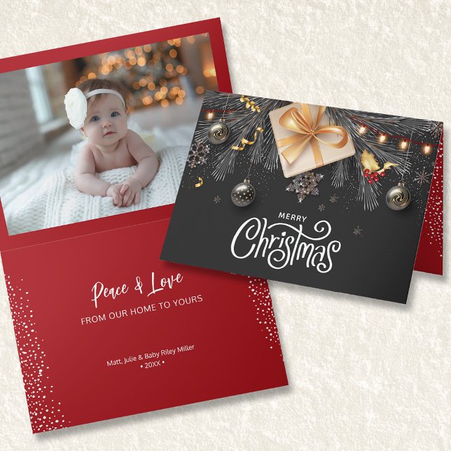 Merry Christmas Folded Photo Card (Creator Uploaded)