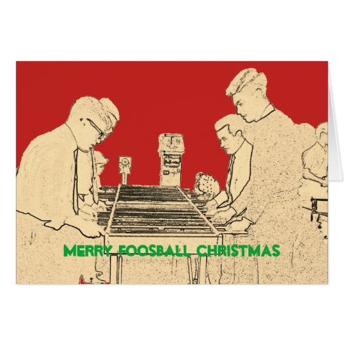 Merry Christmas Foosball Photo Art Fuzboll Vintage