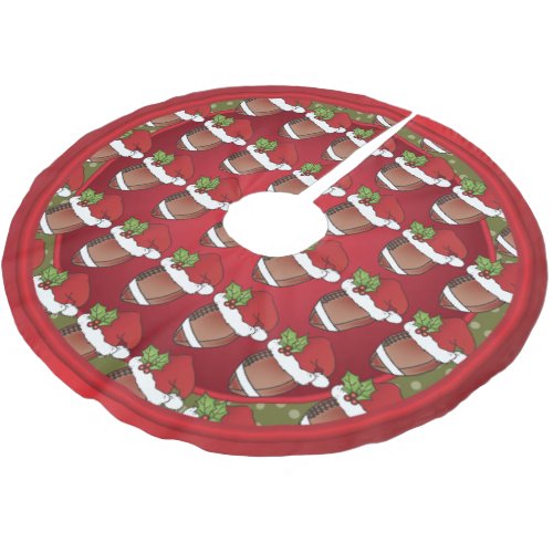 Merry Christmas Football Lovers Brushed Polyester Tree Skirt