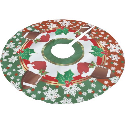 Merry Christmas Football Lovers Brushed Polyester Tree Skirt