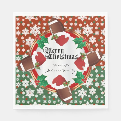 Merry Christmas Football Lovers Paper Napkins
