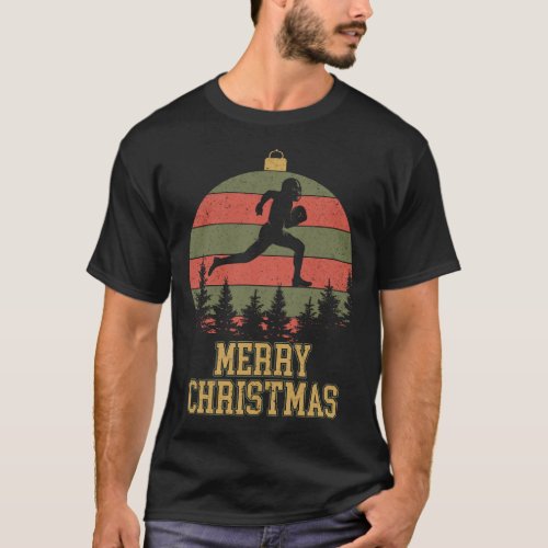 Merry Christmas Football Player Ornament Snowman T_Shirt