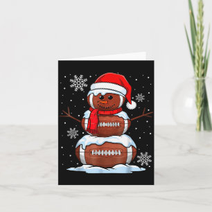 Merry Christmas Football Snowman Holiday Srts Xmas Card