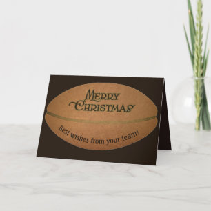 Merry Christmas football team greeting card