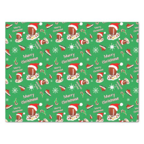 Merry Christmas Football With Snack Food Pattern  Tissue Paper