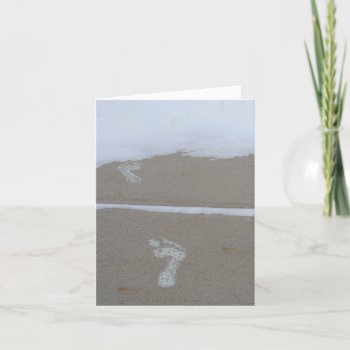 Merry Christmas Footprints In The Snow Holiday Card by ChristyWyoming at Zazzle