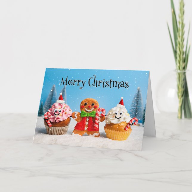 Merry Christmas For Anyone Gingerbread Cookie  Holiday Card (Front)