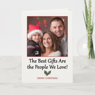 Merry Christmas For Anyone Insert Your Photo Holly Holiday Card