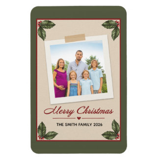 Merry Christmas For Anyone Your Photo Custom Name Magnet