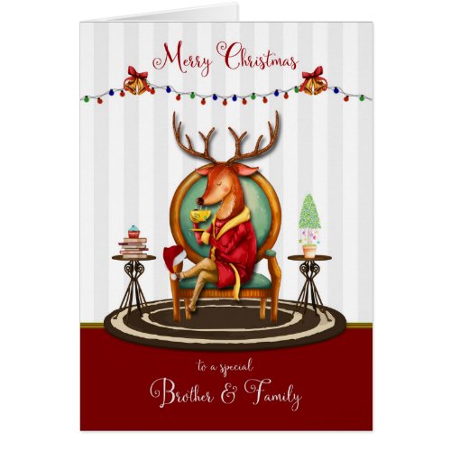 Merry Christmas for Brother and Family Reindeer