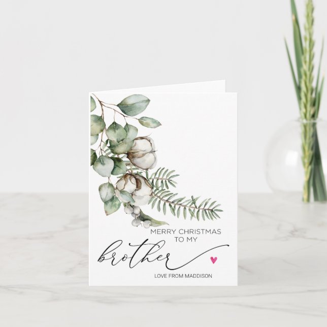 Merry Christmas For Brother From Sister Card (Front)