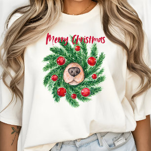 Merry Christmas for Dog Mom Modern Mother Cute T-Shirt