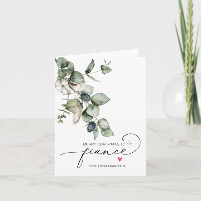 Merry Christmas For Fiancé from Girlfriend Card (Front)