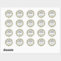 Christmas Envelope Sealer Classic Round Sticker, Zazzle