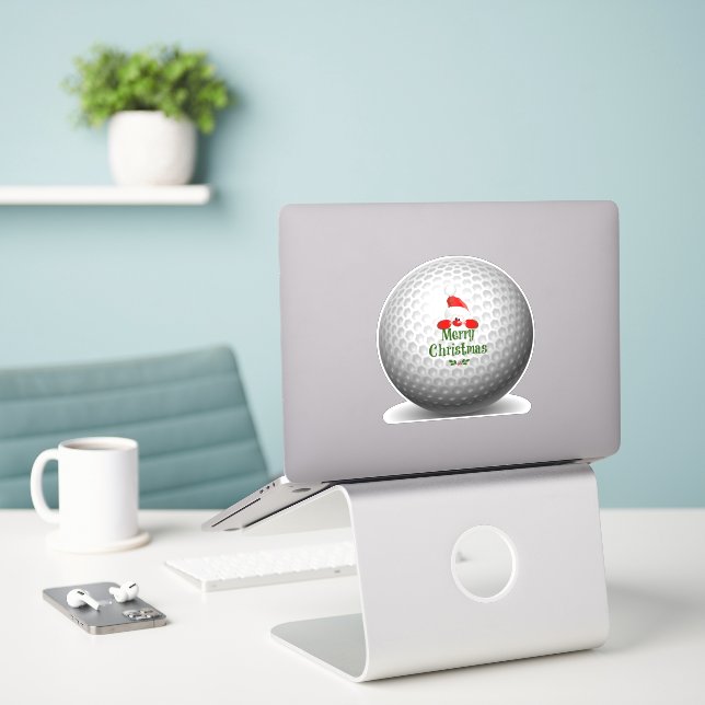 Merry Christmas for golfers from Santa Sticker (Laptop On Desk)
