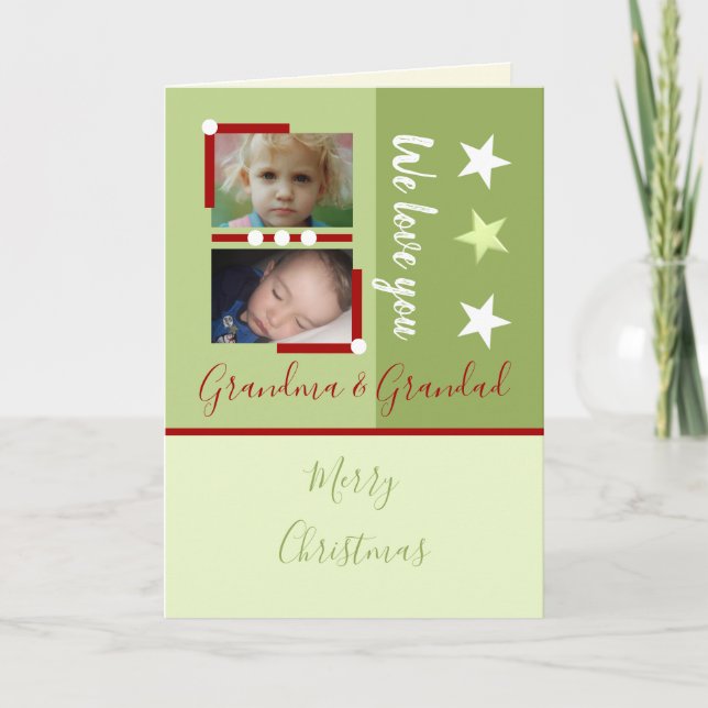 Merry Christmas for grandma and Grandad Holiday Card (Front)