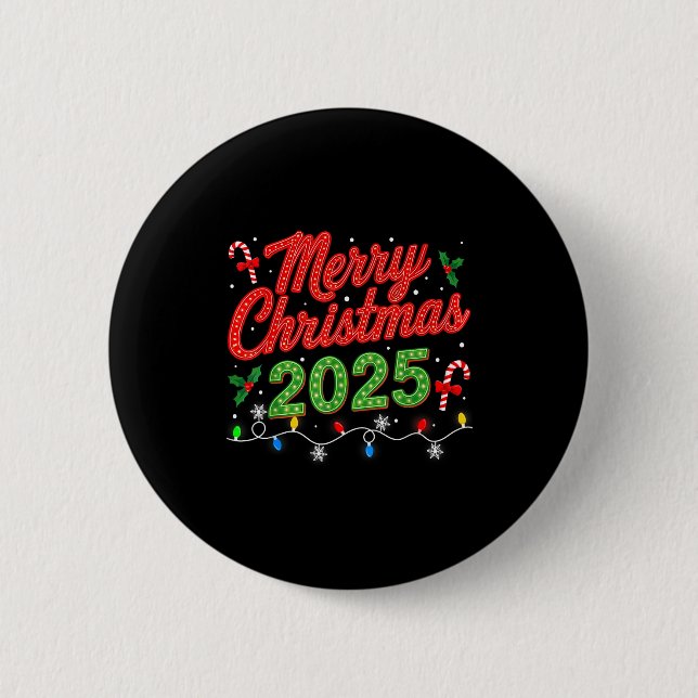 Merry Christmas For Women Men Boys Youth Xmas  Button (Front)