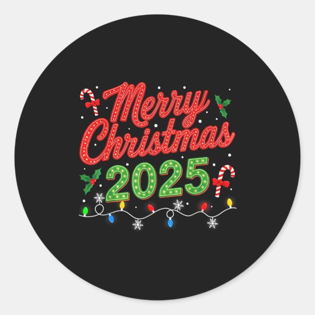 Merry Christmas For Women Men Boys Youth Xmas  Classic Round Sticker (Front)