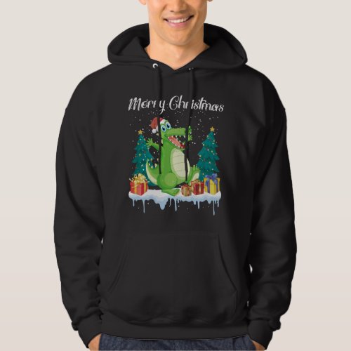 Merry Christmas For Women Xmas Santa Claus Alligat Hoodie