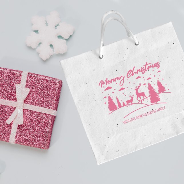 Merry Christmas Forest Deer and Trees Rubber Stamp (Creator Uploaded)