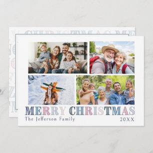 Merry Christmas Four Photo Card with Note