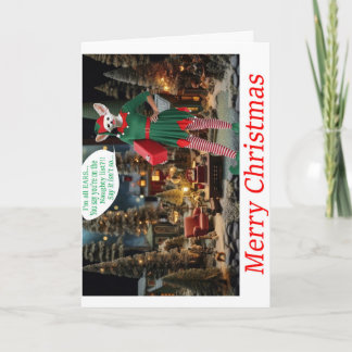 Merry Christmas!  Fox as elf.  Card