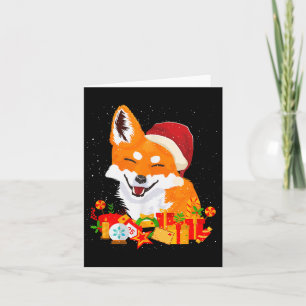 Merry Christmas Fox Foxes Ugly X-mas Sweater Santa Card