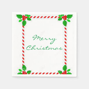 “Merry Christmas Frame” Cocktail Napkins